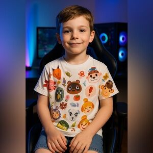 Uniqlo KIDS UTGP (Nintendo) UT Animal Crossing Graphic T-shirt Cotton Size 5-6